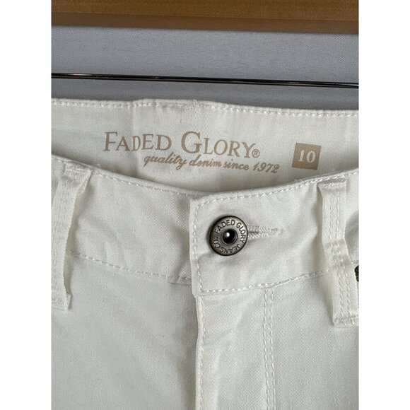 Faded Glory Classic White Denim Jeans Straight Leg Comfort Stretch Pants - Picture 3 of 6